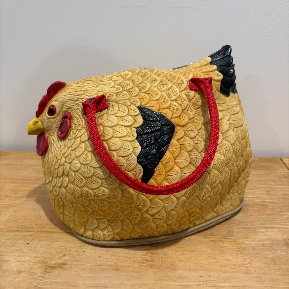 Unbranded Novelty Chicken Rubber Purse Women Yellow Size Medium Hen Bag